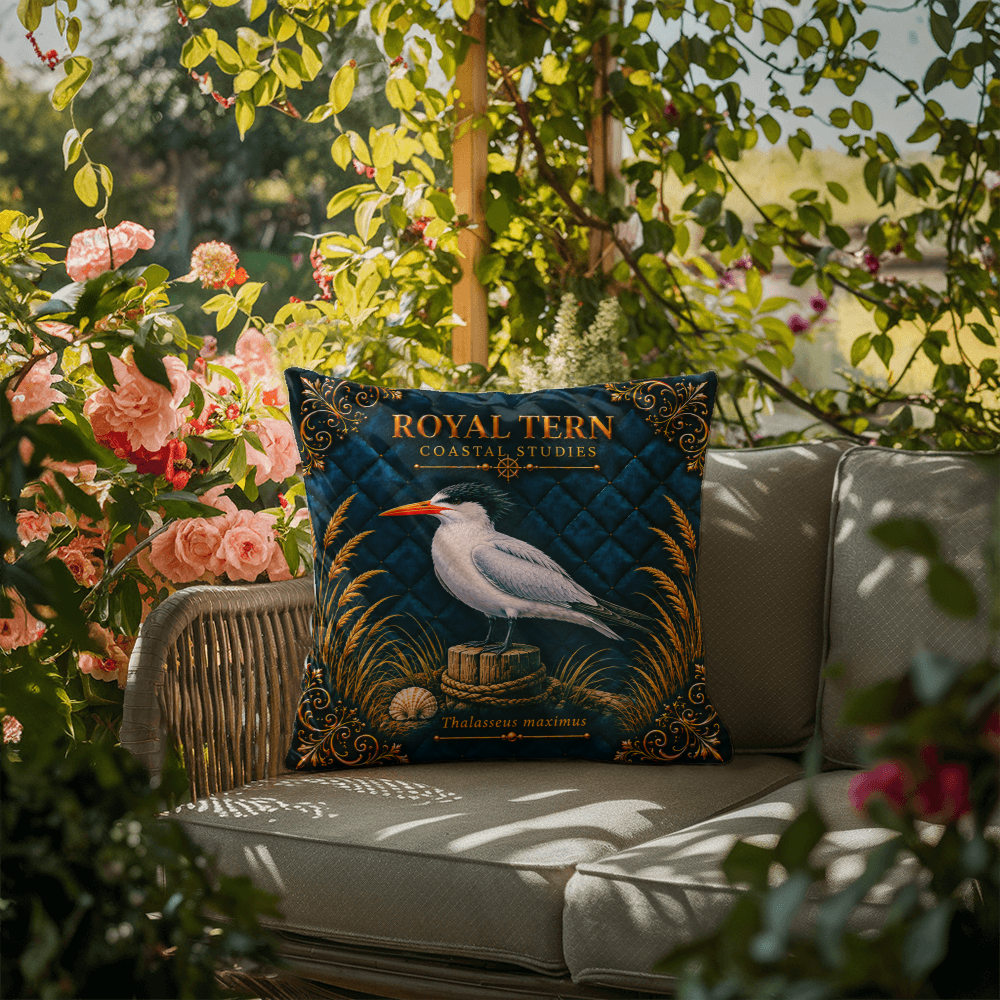 Royal Tern Outdoor Pillow | Coastal Patio Decor | Lace & Grit