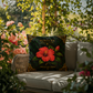 Hibiscus Outdoor Pillow | Botanical Patio Decor | Lace & Grit