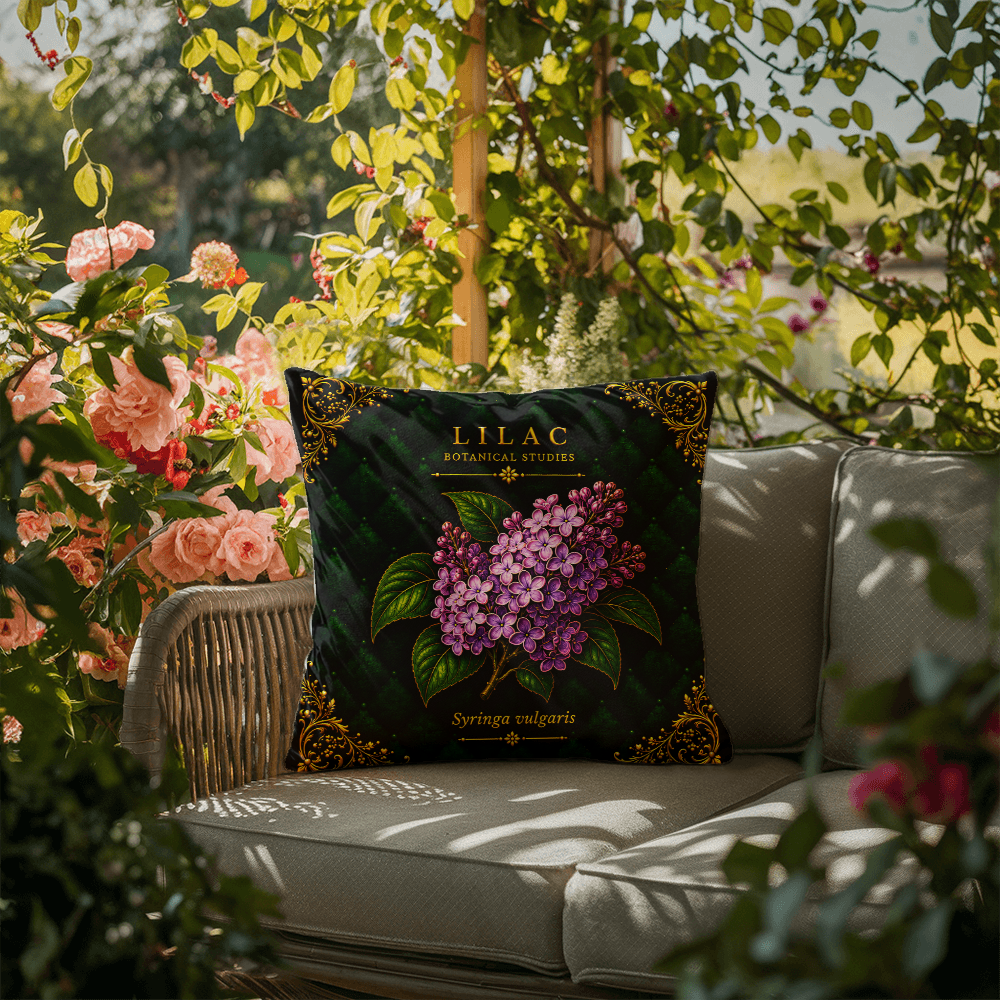Lilac Outdoor Pillow | Botanical Patio Decor | Lace & Grit