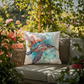 Sea Turtle Splash Outdoor Pillow | Coastal Home Décor | Beachy Patio Cushion | Nautical Throw Pillow | Vibrant Ocean Art
