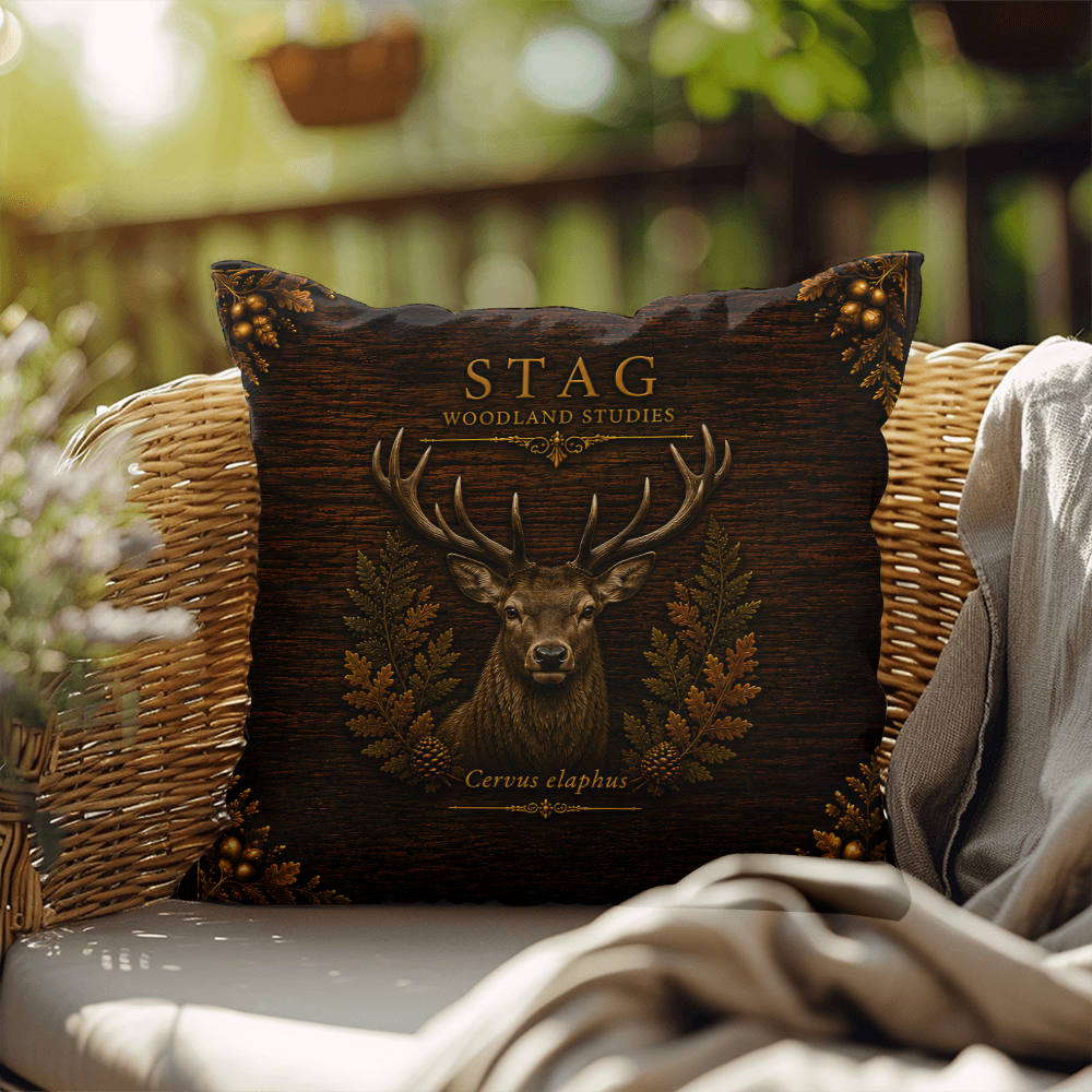Stag Outdoor Pillow | Woodland Patio Decor | Lace & Grit
