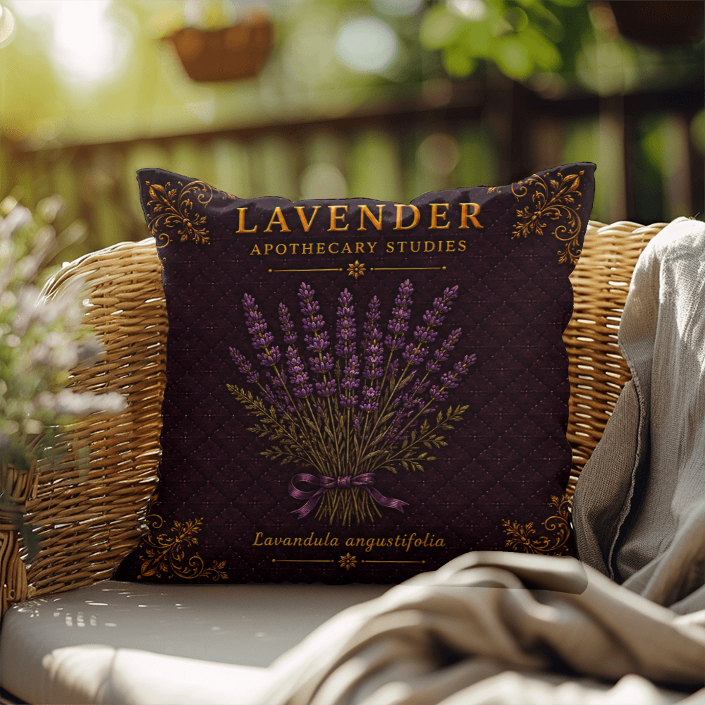 Lavender Outdoor Pillow | Apothecary Patio Decor | Lace & Grit