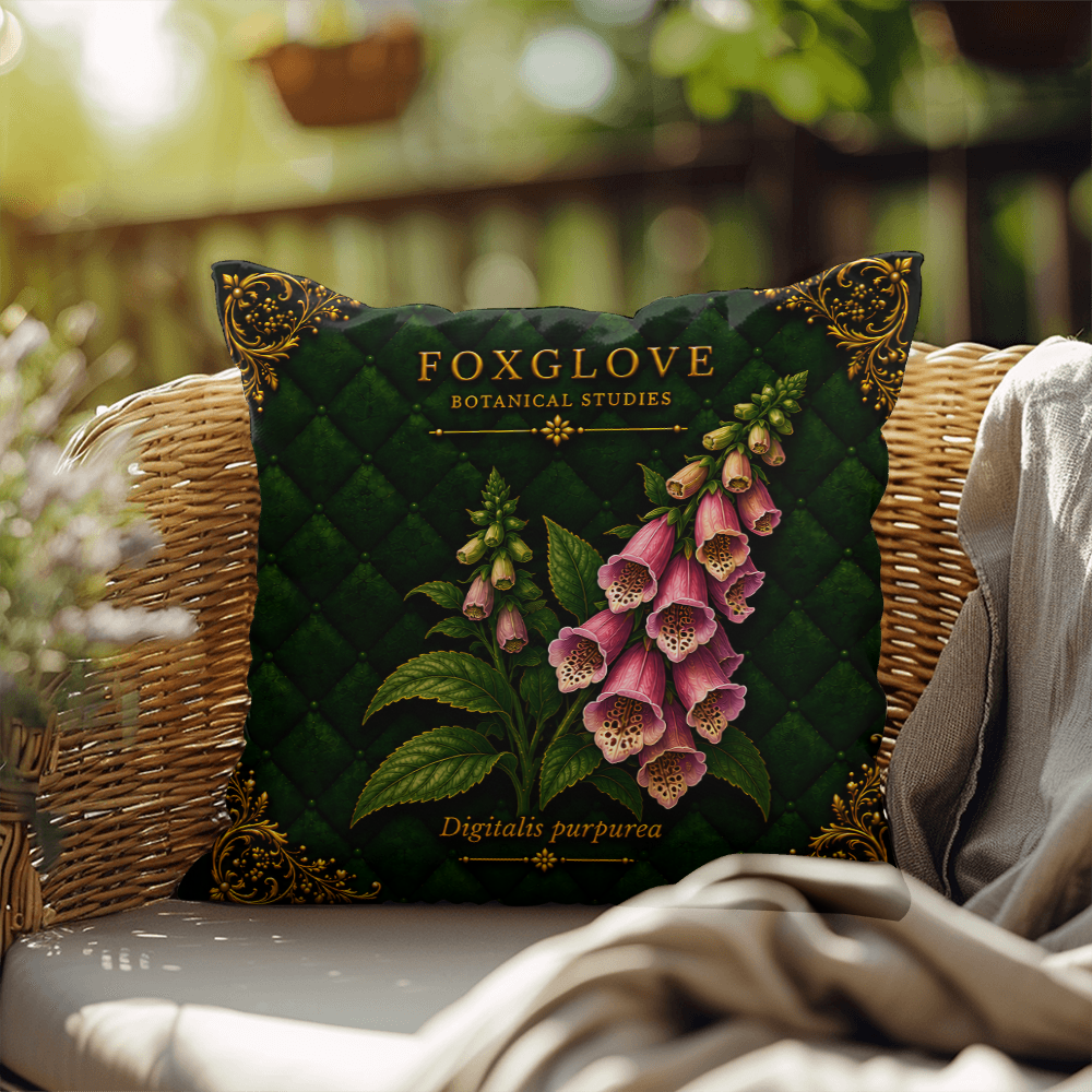 Foxglove Outdoor Pillow | Botanical Patio Decor | Lace & Grit