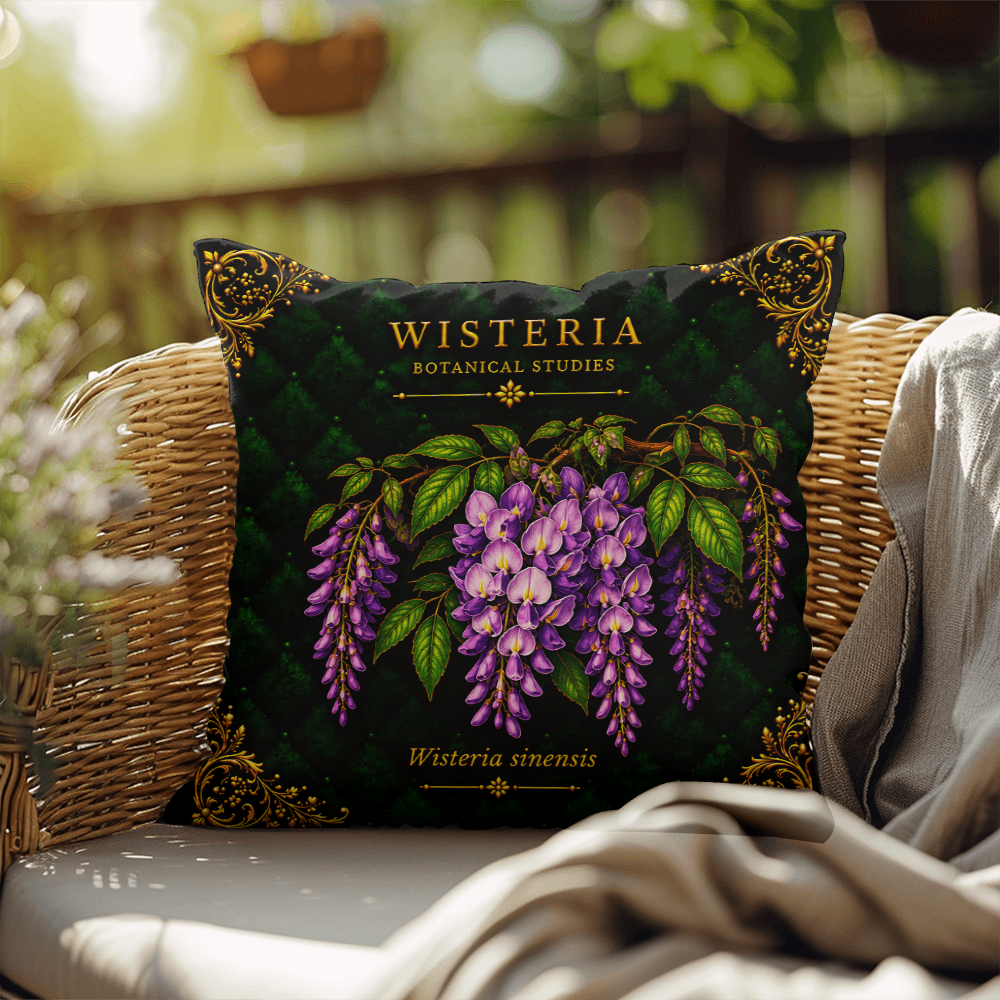 Wisteria Outdoor Pillow | Botanical Patio Decor | Lace & Grit
