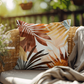 Tropical Boho Palm Leaf Outdoor Pillow | Modern Jungle Cushion | Patio & Garden Decor