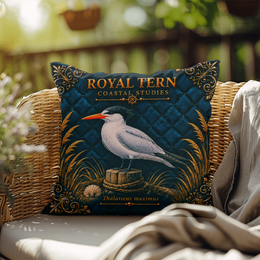 Royal Tern Outdoor Pillow | Coastal Patio Decor | Lace & Grit