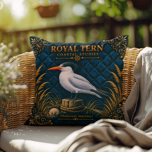 Royal Tern Outdoor Pillow | Coastal Patio Decor | Lace & Grit