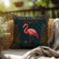Pink Flamingo Outdoor Pillow | Coastal Patio Decor | Lace & Grit