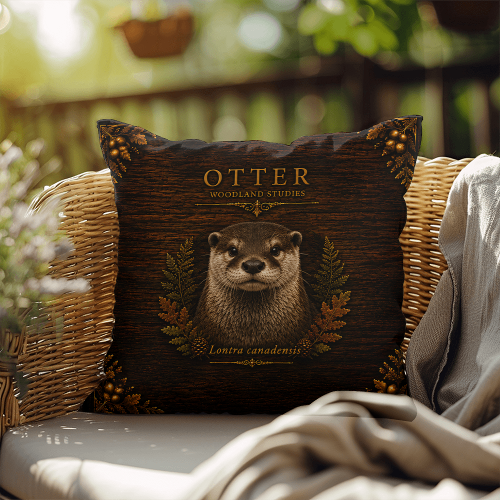 Otter Outdoor Pillow | Woodland Patio Decor | Lace & Grit