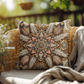 Boho Industrial Boho Outdoor Pillow 🌿⚙️ Dreamcatcher Feathers & Gears Cushion | Rustic Patio Decor | Weatherproof Throw Pillow