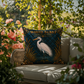 White Egret Outdoor Pillow | Coastal Patio Decor | Lace & Grit