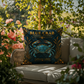 Blue Crab Outdoor Pillow | Coastal Patio Decor | Lace & Grit