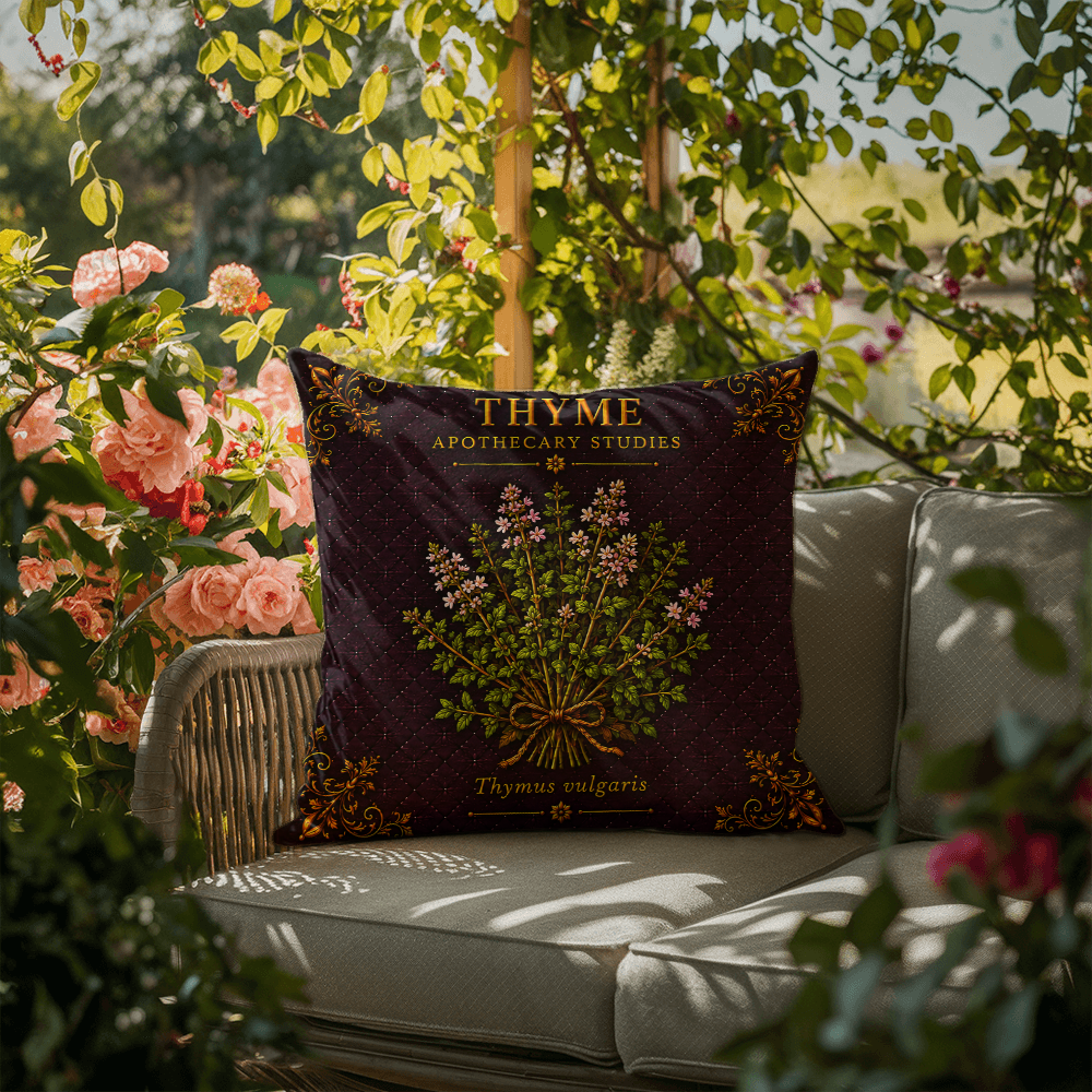 Thyme Outdoor Pillow | Apothecary Patio Decor | Lace & Grit