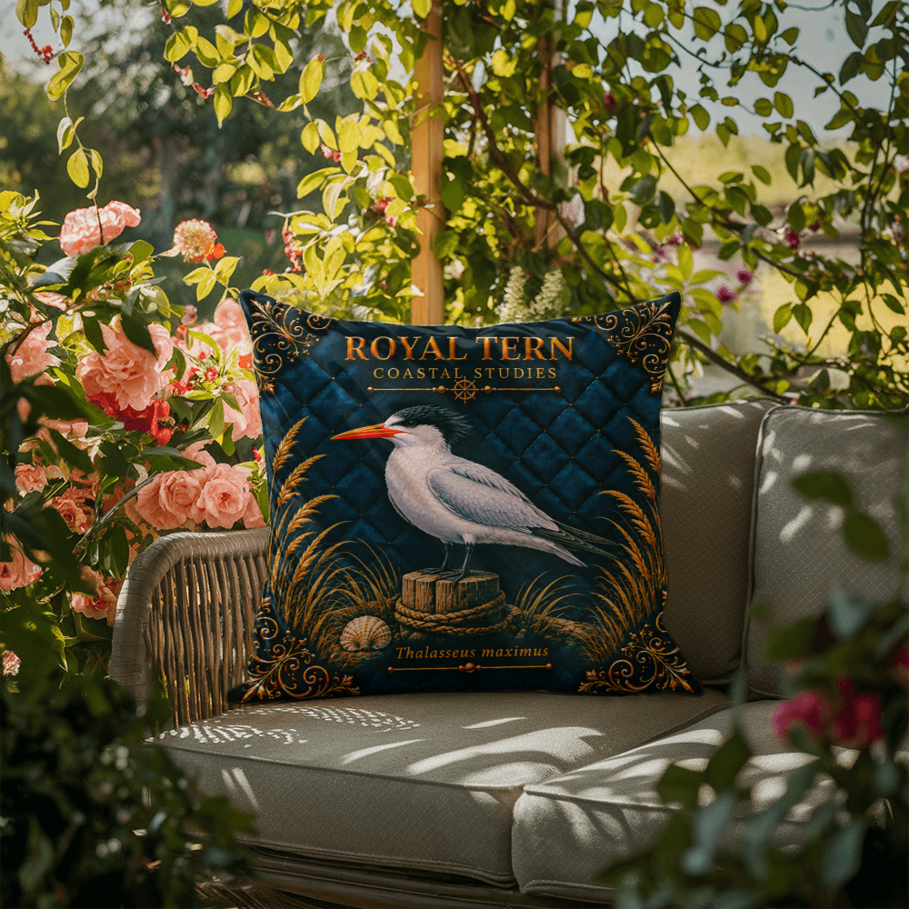 Royal Tern Outdoor Pillow | Coastal Patio Decor | Lace & Grit