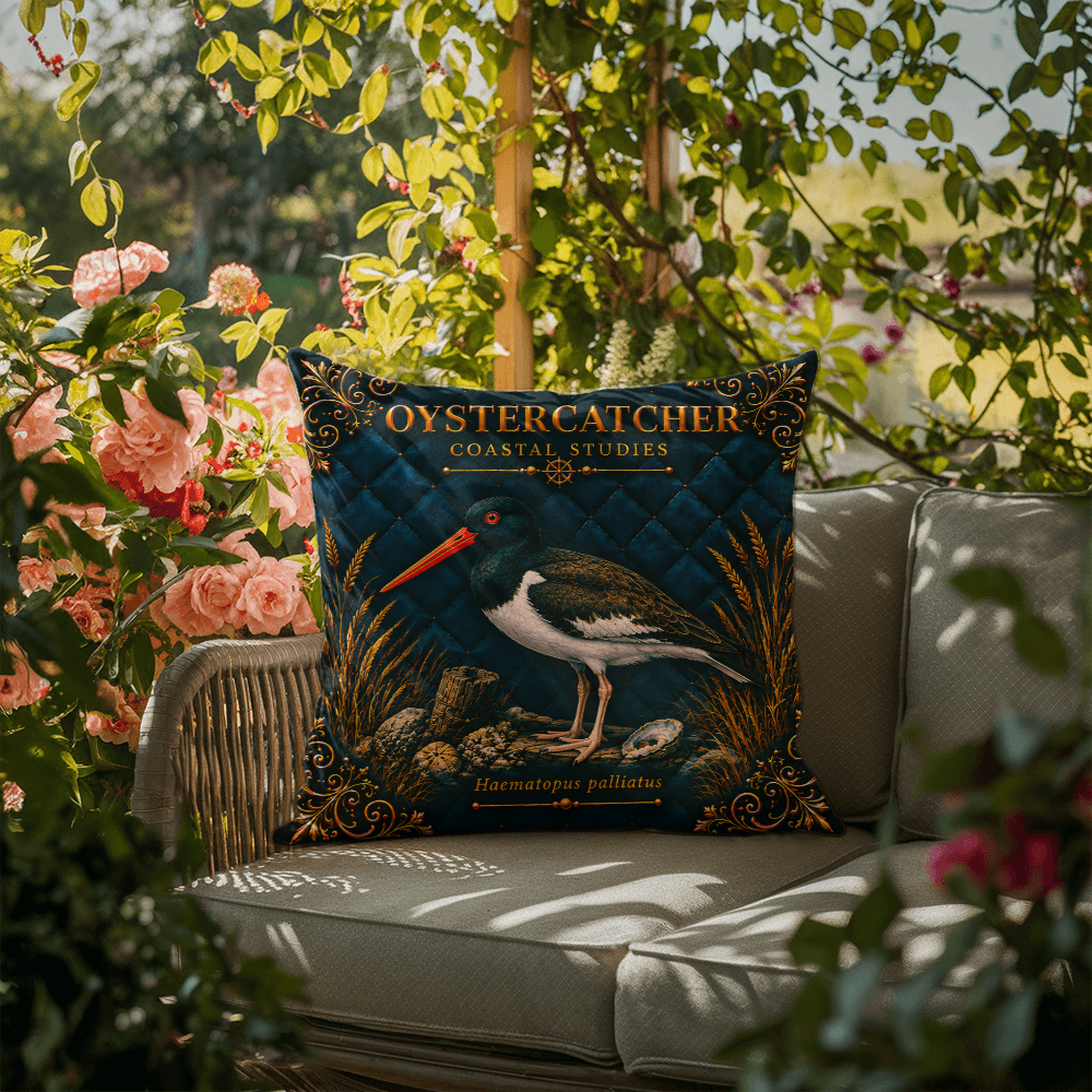 Oystercatcher Outdoor Pillow | Coastal Patio Decor | Lace & Grit