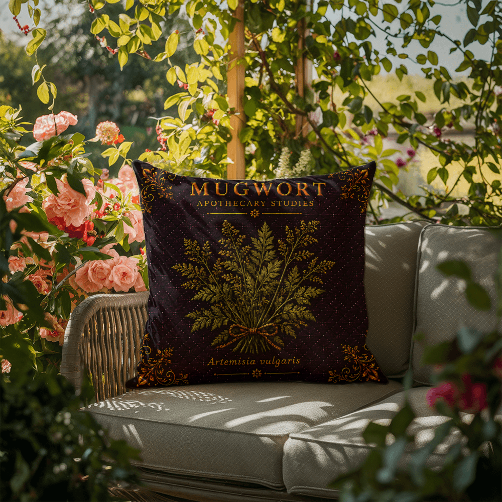 Mugwort Outdoor Pillow | Apothecary Patio Decor | Lace & Grit
