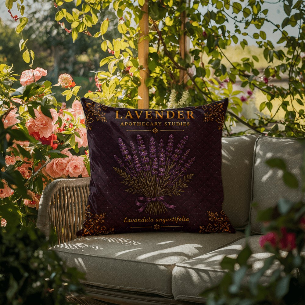 Lavender Outdoor Pillow | Apothecary Patio Decor | Lace & Grit