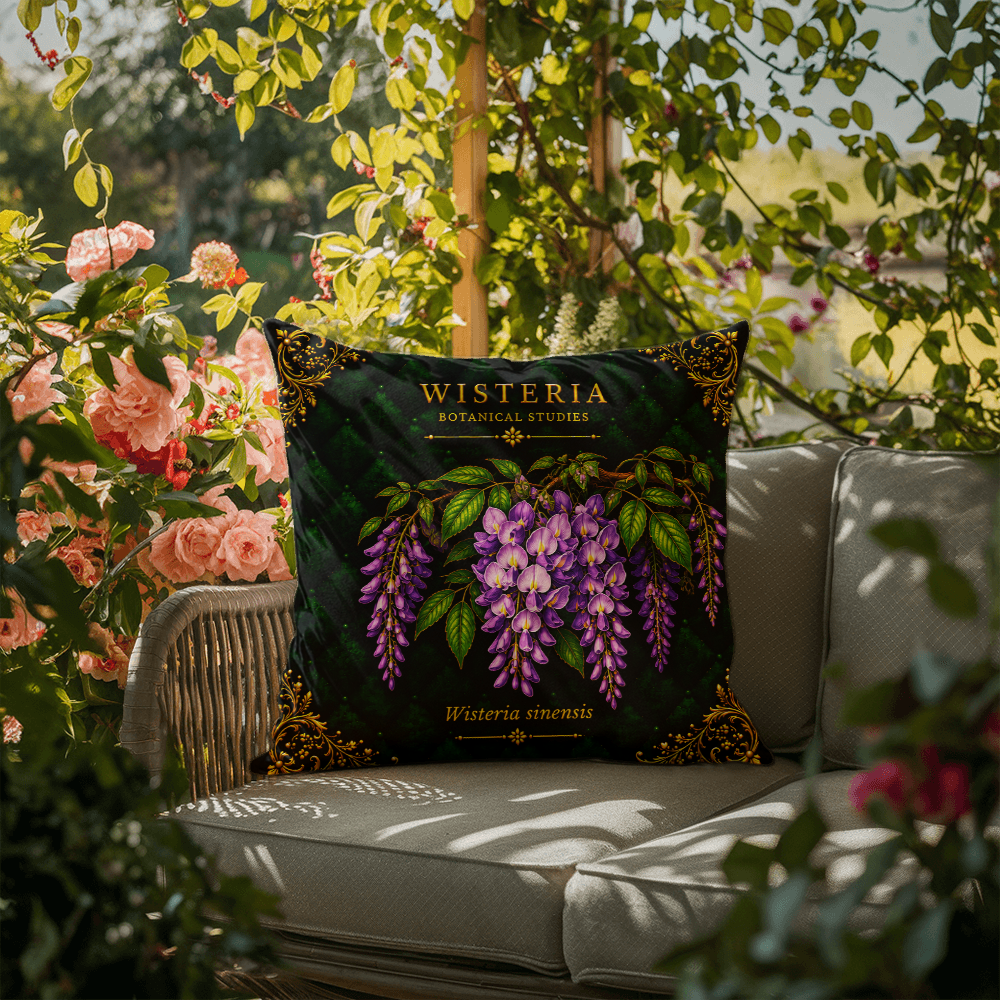 Wisteria Outdoor Pillow | Botanical Patio Decor | Lace & Grit