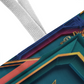 Layered-looking Boho Geometric Tote Bag – Teal & Gold Art Deco-Inspired Design
