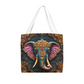 Layered-Looking Regal Elephant Tote Bag – Boho Luxe Sacred Guardian Design
