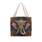 Layered-Looking Regal Elephant Tote Bag – Boho Luxe Sacred Guardian Design