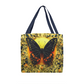🦋 Layered-looking Celestial Butterfly Tote – Spiritual Boho Tote Bag, Sun Goddess, Mystic Energy, Floral Aesthetic, Cosmic Chic, Nature Lover Gift