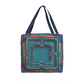 Layered-looking Boho Geometric Tote Bag – Teal & Gold Art Deco-Inspired Design