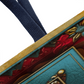 Boho Geometric Mandala Tote Bag – Jewel-Toned Starburst in Red, Teal & Gold