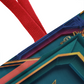 Layered-looking Boho Geometric Tote Bag – Teal & Gold Art Deco-Inspired Design