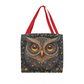 Layered-Looking Owl Tapestry Tote Bag – Earthy Boho Forest Style