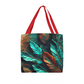 Layered-Looking Feather Tapestry Tote Bag – Boho Tribal Spirit Design