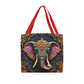 Layered-Looking Regal Elephant Tote Bag – Boho Luxe Sacred Guardian Design