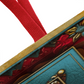 Boho Geometric Mandala Tote Bag – Jewel-Toned Starburst in Red, Teal & Gold