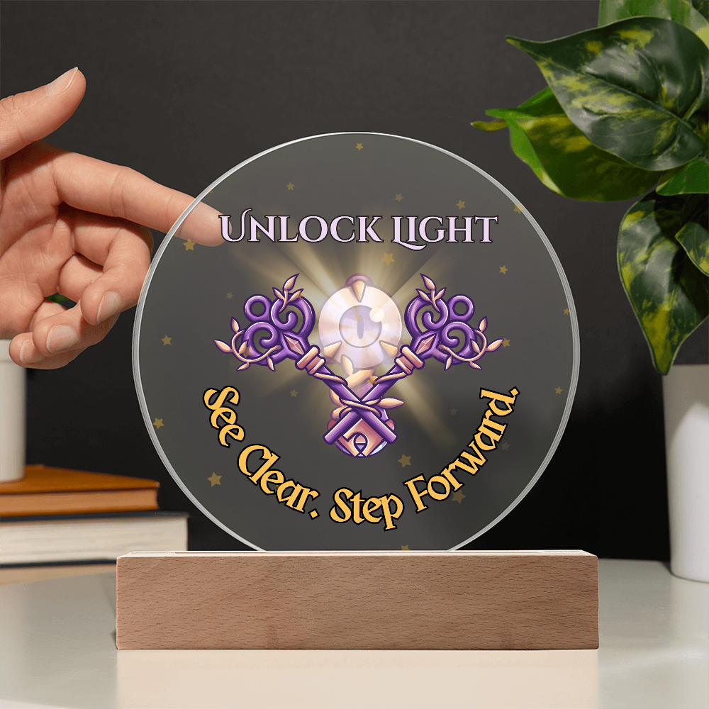 Unlock Light Plaque – See Clear Step Forward Acrylic Crystal Gift