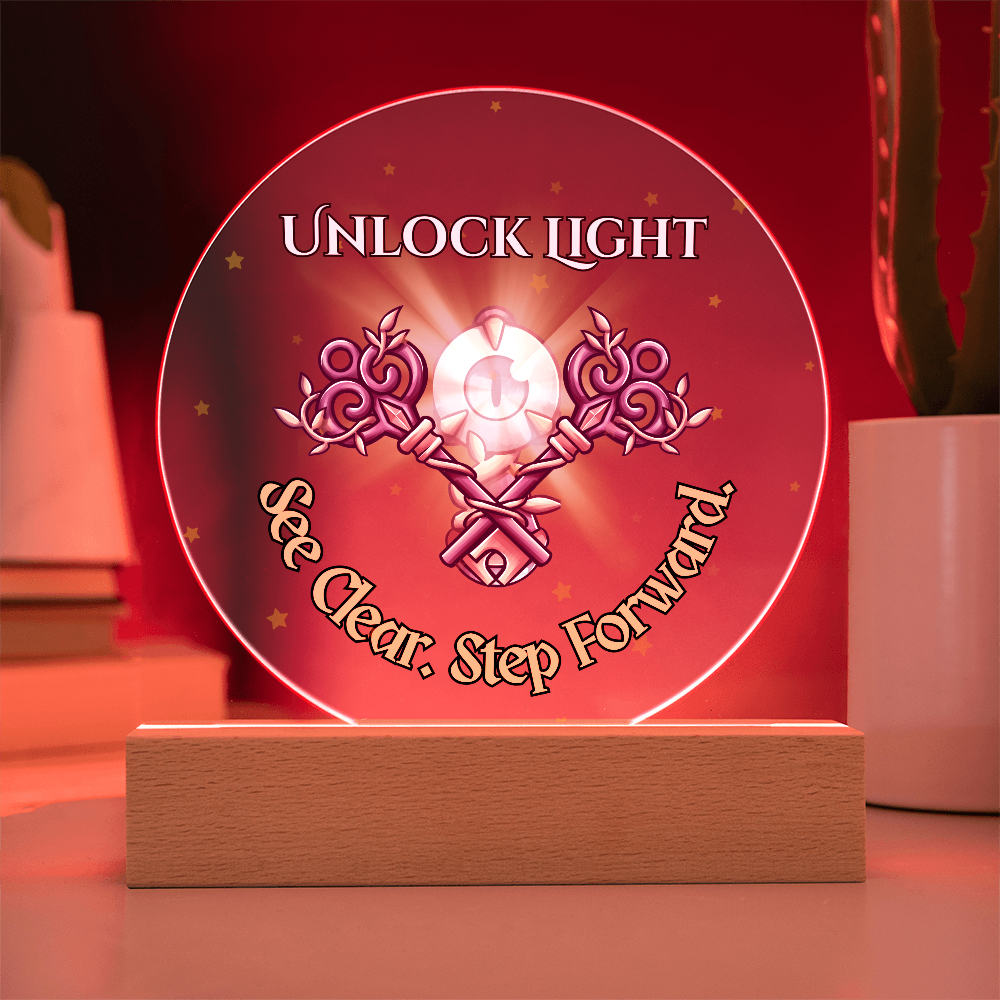 Unlock Light Plaque – See Clear Step Forward Acrylic Crystal Gift