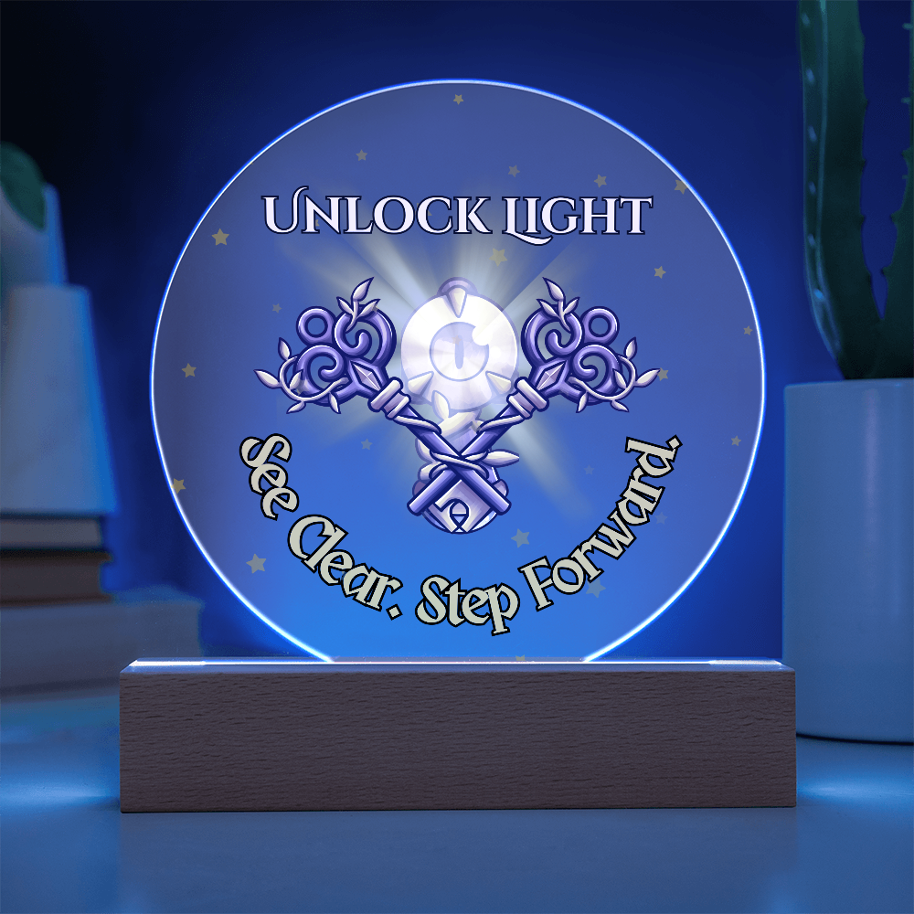 Unlock Light Plaque – See Clear Step Forward Acrylic Crystal Gift