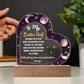 Romantic LED Heart Acrylic Plaque – Celestial Love Gift for Wife or Girlfriend – Unique Mother's Day, Anniversary or Birthday Keepsake