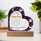 Romantic LED Heart Acrylic Plaque – Celestial Love Gift for Wife or Girlfriend – Unique Mother's Day, Anniversary or Birthday Keepsake