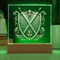 Armory Embossed Look Crossed Swords Plaque – Medieval Fantasy Crest Light Panel