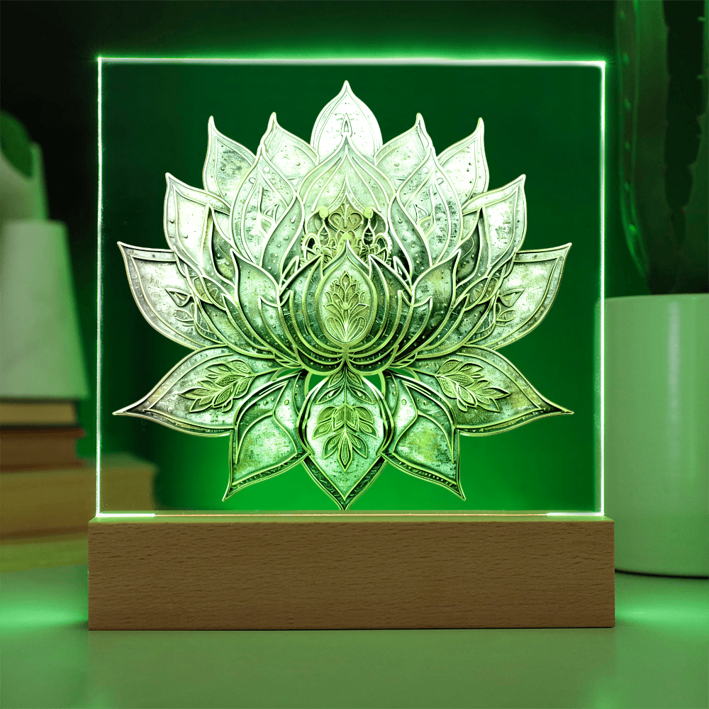 Arcane Embossed Look Lotus Plaque – Mystical Fantasy Light Panel