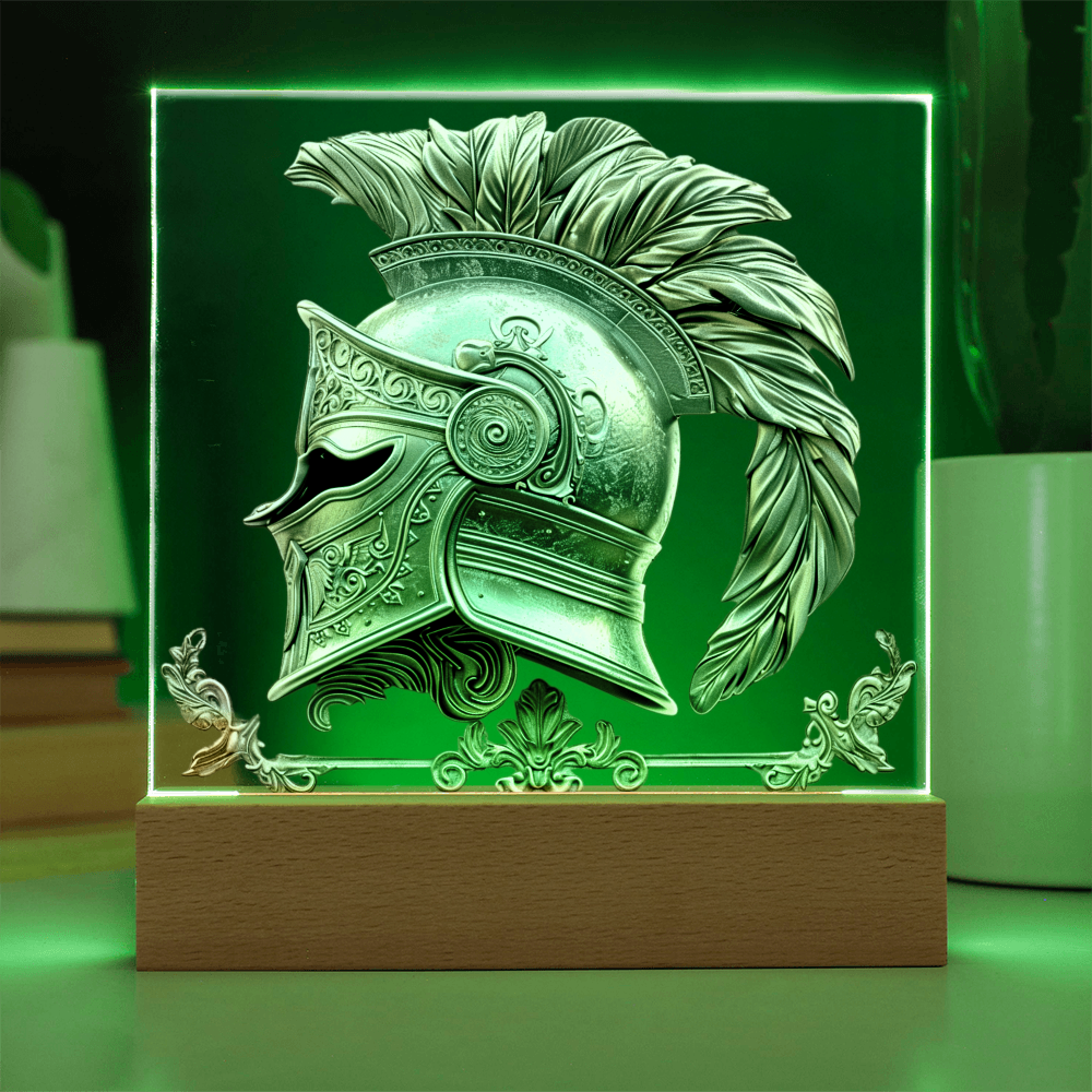Armory Embossed Look Knight's Helm Plaque – Medieval Fantasy Light Panel