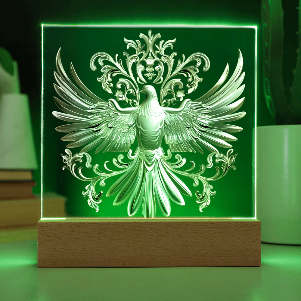 Knight's Order Embossed Look Dove Plaque – Mystical Fantasy Light Panel