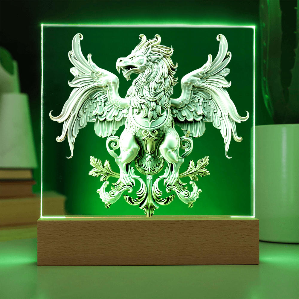 Heraldry Embossed Look Griffin Plaque – Regal Fantasy Light Panel