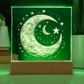Arcane Embossed Look Crescent Moon Plaque – Mystical Fantasy Light Panel