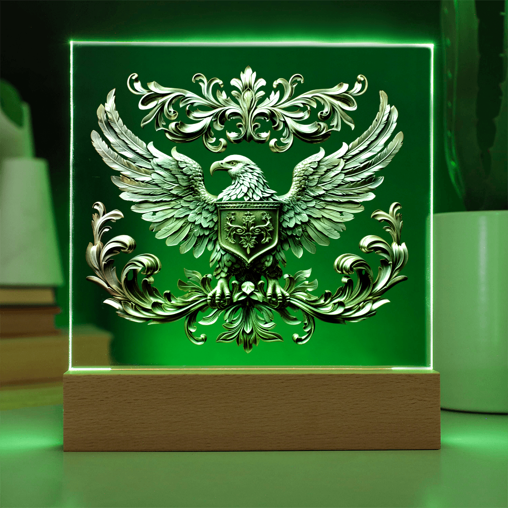 Heraldry Embossed Look Eagle Plaque – Regal Crest Fantasy Light Panel