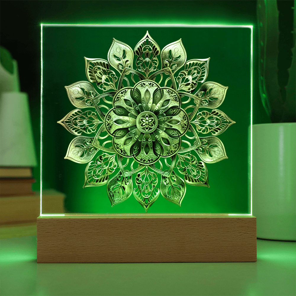 Arcane Embossed Look Mandala Plaque – Mystical Fantasy Light Panel