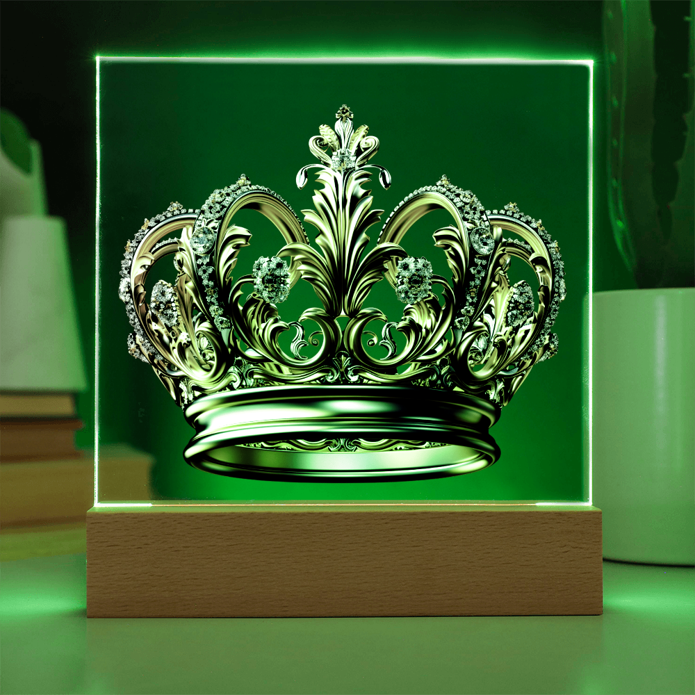 Knight’s Order Embossed Look Crown Plaque – Mystical Fantasy Light Panel