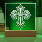 Knight’s Order Embossed Look Cross Plaque – Mystical Fantasy Light Panel