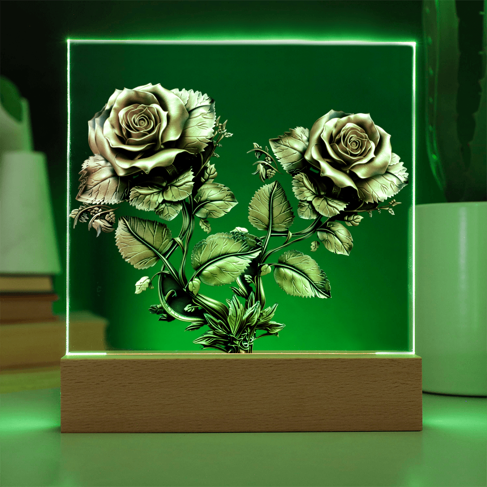 Heraldry Embossed Look Rose Plaque – Mystical Fantasy Light Panel