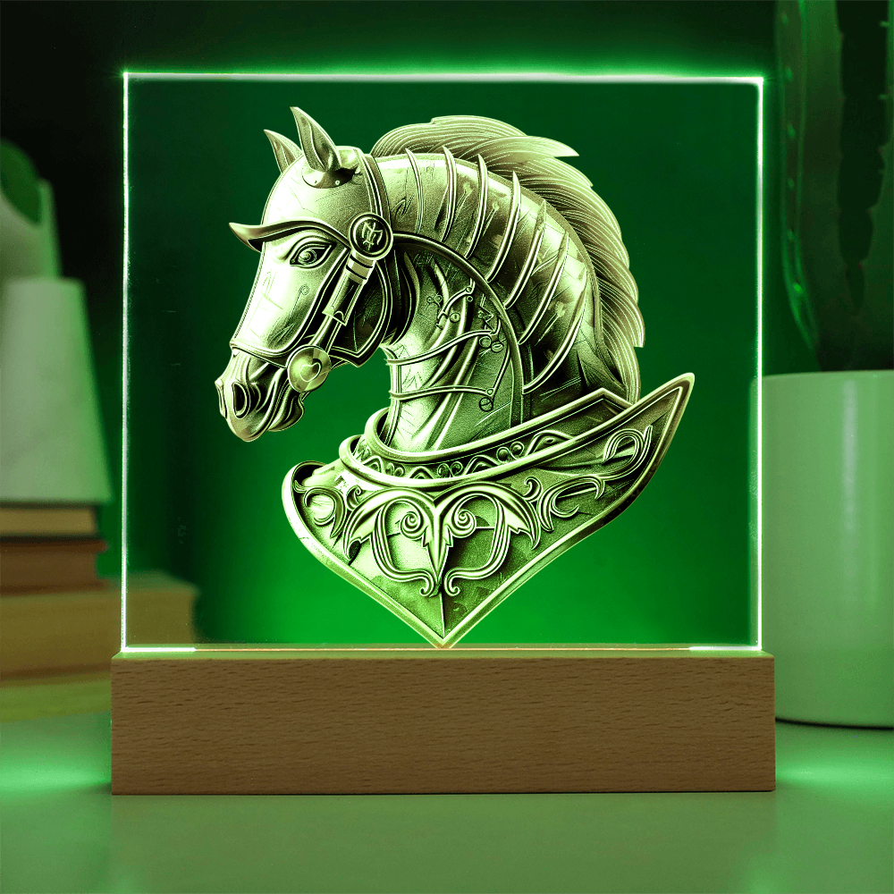 Knight’s Order Embossed Look Warhorse Plaque – Mystical Fantasy Light Panel
